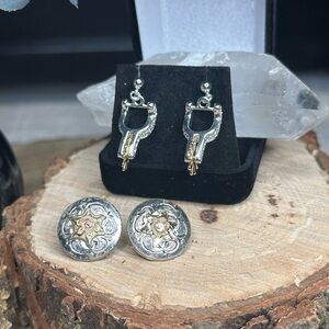 Montana Silversmiths Silver and Gold Earrings & Pins Set